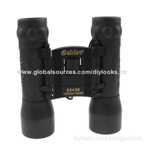 22 x 32mm Black Coated Telescope Binoculars with Neck StrapNew